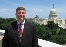 Robert D. Gillen, Esq., on the balcony of the Supreme Court building
